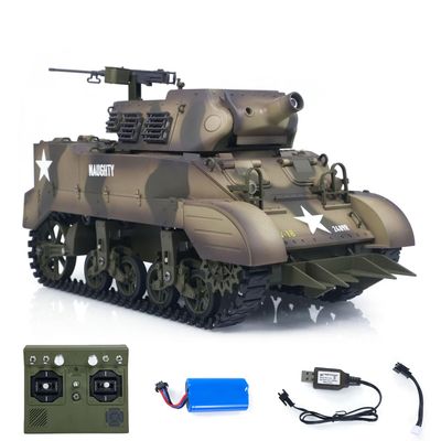 wheelfun 1/16 Radio Control Tank M8 HMC Scott Light Self-Propelled Howitzer RC Model 360 Turret Rotary Smoke Sounds Lights RTR Hobby Grade Model for Adult Hobby(Camouflage Yellow)