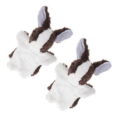 COOLHIYA 2pcs Plush Rabbit Hand Puppets Soft Animal Finger Puppets Interactive Storytelling for Play Educational Creativity Development