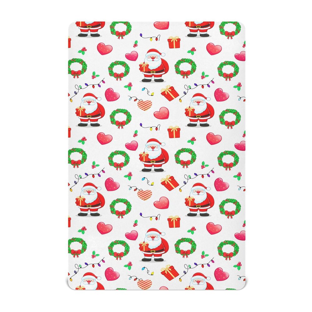 Kigai Crib Sheet for Girls Boys, Christmas Decor Fitted Crib Sheet for Standard Mattress 28 x 52 in, Soft & Breathable