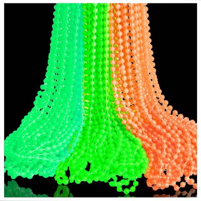 ABONDEVER 48PCS Glow in the Dark Beads Necklaces Glow Party Supplies, 33" Yellow Green Orange UV Black Light Necklaces for Glow Party Favors Night Accessories, Halloween Birthday Party Decorations