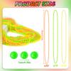 ABONDEVER 48PCS Glow in the Dark Beads Necklaces Glow Party Supplies, 33" Yellow Green Orange UV Black Light Necklaces for Glow Party Favors Night Accessories, Halloween Birthday Party Decorations view 3