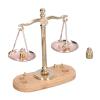 112: Retro Miniature Balance Scale, Exquisite Balance Decorative Accessories, Alloy and Composite Wood Materials with 2 Balance Pans, 6 Weights for view 2
