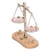 112: Retro Miniature Balance Scale, Exquisite Balance Decorative Accessories, Alloy and Composite Wood Materials with 2 Balance Pans, 6 Weights for view 3