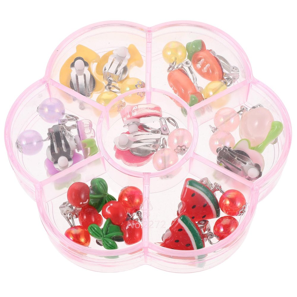 BESPORTBLE 7 Pairs Clip On Earrings For Girls: No Pierced Design Earrings Dress Up Pretend Princess Play Jewelry Accessories For Kids