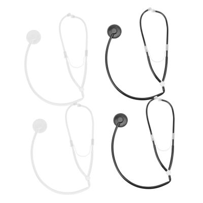 WHAMVOX 4pcs Plastic Stethoscope Real Working Medical Role Play Props for Adults Halloween Decor Simulation Tool for Doctor Games and Teaching Random Color