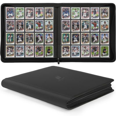 1280+ Cards 20 Pocket Card Binder Collector Card Album Trading Card Binder Ringless Trading Card Album Side Loading Compatible with TCG, Game & Sports Cards (Black)