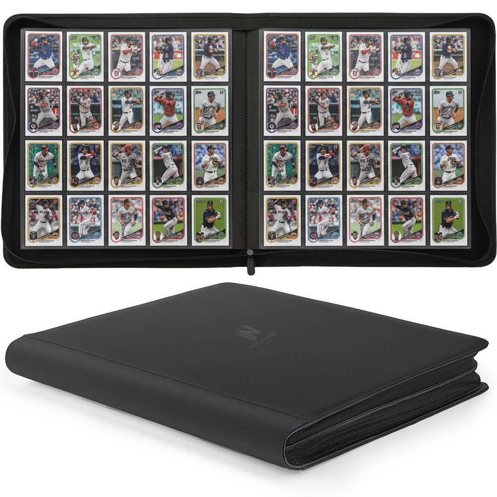 1280+ Cards 20 Pocket Card Binder Collector Card Album Trading Card Binder Ringless Trading Card Album Side Loading Compatible with TCG, Game & Sports Cards (Black)