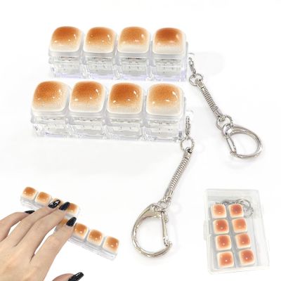 2 Pack Caramel Bread Keyboard Fidget Toy  Crisp Sound,Stress Relief Fidget Clicker Keychain,Quiet Anxiety Toys for Adults at Work, Travel, Home  Anxiety Relief & Focus Boost (Caramel Bread)