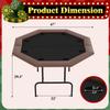 FinerFurnis Poker Table for 8 Players, Octagon Foldable Design with Collapsible Legs and Cup Holders, Casino Quality Texas Holdem and Blackjack Card Gaming Table for Adults-Brown view 3