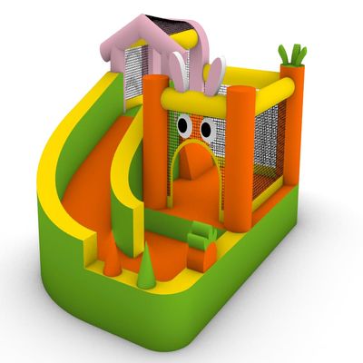 Inflatable Bounce House with Slide, 126 x 94.5 x 75.6 Inch, Kids Bouncy Castle with Bunny Design for Indoor Outdoor Play
