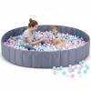 Burbell 72 x 12 Extra Large Kids Baby Ball Pool, Jumbo Ball Toddlers Game Activity Pit, Hold Over 2000 Balls, Round Folding Portable Play Pit Indoor and Outdoor, Balls Not Include(Grey) view 1