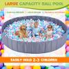 Burbell 72 x 12 Extra Large Kids Baby Ball Pool, Jumbo Ball Toddlers Game Activity Pit, Hold Over 2000 Balls, Round Folding Portable Play Pit Indoor and Outdoor, Balls Not Include(Grey) view 4