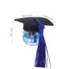 COOLHIYA 10pcs Graduation Party Cupcake Toppers with Realistic Tassels Disco Ball Cap Ornaments for University High School College Easy to Use Decorations for Graduation Season view 2