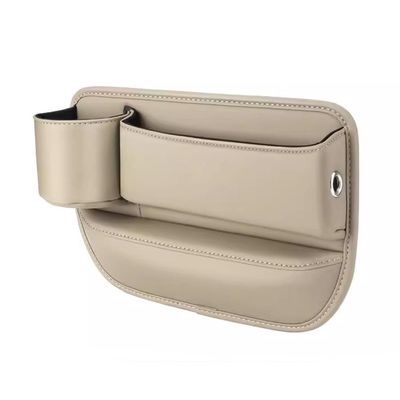 Car Seat Storage Box for Ferrari F250 EV 2025, Multifunctional Car Seat Gaps FillerPU Leather Car Seat Storage Box,Beige-A