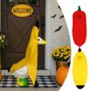 Banana Porch Goose Outfits,Cute Pepper Goose CostumeHoliday Outfit Geese Clothes for 23" Lawn Geese Statue Decor view 2