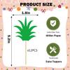 12PCS Green Glitter Pineapple Leaf Cupcake Toppers, Tropical Style Celebration Cake Decoration,Great Decor for Party Desserts view 4