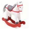 KiBcsLic Christmas Rocking Toy 9x3x10.2inch for Shelves Mantels Versatile Lightweight Wooden Base Desk Ornament, Red White view 2