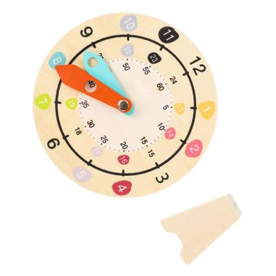WHAMVOX Educational Cartoon Wooden Clock for Colorful Learning Teaching Tool with Smooth Edges Recognition and Preschool Learning Aid for Boys