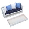112: Scale Miniature Sofa, Wooden Furniture, Cotton Filled Sofa with 4 Pillows and Functional Drawer, for Bedroom Living Room Decoration view 2