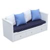 112: Scale Miniature Sofa, Wooden Furniture, Cotton Filled Sofa with 4 Pillows and Functional Drawer, for Bedroom Living Room Decoration view 3