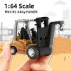 cxjoigxi Mini RC Forklift, 1/64 Forklift Truck Toys Rechargeable, App & Remote Control, 2 in 1 Transformable Lift Fork & Hook, Mini RC Construction Vehicles Birthday Gifts for Adults Kids Boys Age 6+ view 2