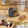 cxjoigxi Mini RC Forklift, 1/64 Forklift Truck Toys Rechargeable, App & Remote Control, 2 in 1 Transformable Lift Fork & Hook, Mini RC Construction Vehicles Birthday Gifts for Adults Kids Boys Age 6+ view 3
