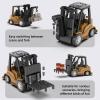 cxjoigxi Mini RC Forklift, 1/64 Forklift Truck Toys Rechargeable, App & Remote Control, 2 in 1 Transformable Lift Fork & Hook, Mini RC Construction Vehicles Birthday Gifts for Adults Kids Boys Age 6+ view 4