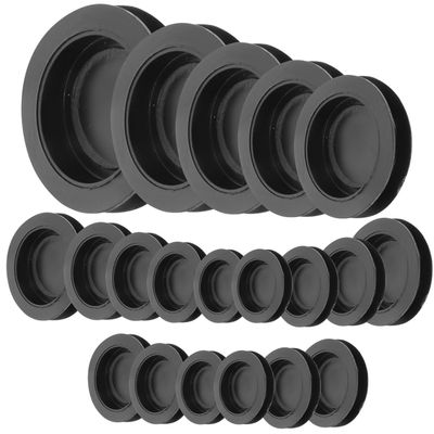 Black Rubber Round Stoppers Coin Bank Plugs Sealing Gaskets Assorted Sizes Reusable 20 Pieces Suitable for Boxes and Containers Compatible with Various Storage Units