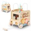 Pithfor Wooden Pull Along Activity Cube Toys, Montessori Toys for 1 2 3 Year Old Baby Toddlers, Baby Activity Cube for 1 Year Old, 1st First Birthday Gift view 1