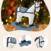 FytStycale Christmas Decoration Rocking 23x8x26cm for Children, Desk Ornament Wood Base, White Blue view 2
