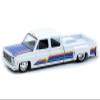 1975 Super 30 Dually Pickup Truck White with Blue Hood and Stripes Limited Edition to 8800 Pieces Worldwide 1/64 Diecast Model Car by M2 39000-MJS08 view 1