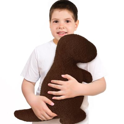 Aiideals Dino Pillow Plush Birthday Gifts for Boys and Girls, Chocolate Brown Food Pillows Funny Dinosaur Stuffed Animals, Dinosaur Valentines Day Gifts for Women Wife Teens Kids(Large, Tyran Rex)