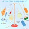 Dreamon Wooden Toddler Cleaning Set - 10Pcs Kids Cleaning Toy Set with Real Working Kids Spray Mop, Montessori Cleaning Toys with Broom and Mop Set for Toddlers Girls Boys Age 3-6 view 2
