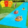 40 * 7Ft Extra Long n Width Slip Water Slide, Heavy Duty Lawn Water Slides and 3 Bodyboards 6 Stakes, Summer Outdoor Water Toys for Kids Teens and Adults Backyard Beach Swimming Pool Party view 1