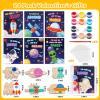 24 Pack Valentines Day Cards for Kids School Classroom with Space Painting DIY Craft Kits, Valentines Day Gifts for Kids Classroom Exchange Valentines Party Favors & Prizes Gifts for Boys Girls view 1