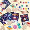 24 Pack Valentines Day Cards for Kids School Classroom with Space Painting DIY Craft Kits, Valentines Day Gifts for Kids Classroom Exchange Valentines Party Favors & Prizes Gifts for Boys Girls view 3