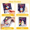 24 Pack Valentines Day Cards for Kids School Classroom with Space Painting DIY Craft Kits, Valentines Day Gifts for Kids Classroom Exchange Valentines Party Favors & Prizes Gifts for Boys Girls view 4