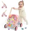 Wiqins Wooden Baby Push Walker, 10-in-1 Baby Walker Toys with Wheels for Toddlers 18 Months, Detachable Montessori Activity Board Toy & Storage for 1 Year Old Boys Girls Learning to Walk view 1