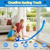 PENIXEL Flex Track 15 Ft Race Car Track for Kids,Flexible Race Track with Small Racecars - Rolls Up DIY Car Tracks with Suction Cups Compatible with Hot Wheels and Diecast 1/64th Cars - Blue view 2