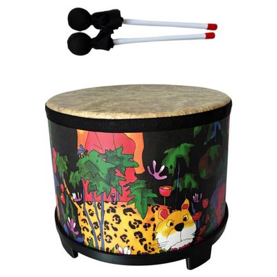 10-Inch Portable Bass Drum  Ethnic-Style Wooden Percussion Instrument for Beginners  Ideal for Music Education & Rhythm Practice (10 Inch Leopard)