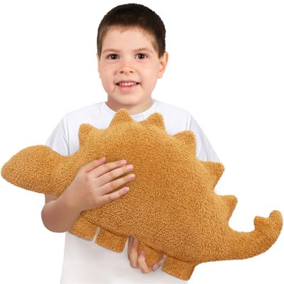 Aiideals Dino Nugget Pillow Funny Birthday Gifts for Boys Girls, Chicken Dino Nuggets Plush Pillow Stuffed Animals Fun Dinosaur Valentines Gifts for Teens Boyfriend Girlfriend (Large, Kentrosaurus)