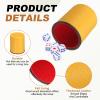 uxcell Felt Lined Professional Dice Cup, PU Leather Quiet Shaker Cups Includes 6 Dot Dice for Bar Gatherings Party Board Games, Yellow view 3