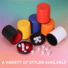 uxcell Felt Lined Professional Dice Cup, PU Leather Quiet Shaker Cups Includes 6 Dot Dice for Bar Gatherings Party Board Games, Yellow view 4