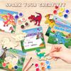 24 Pack Valentines Day Cards for Kids School Classroom with Dinosaur Wood Paint Crafts Set, Valentines Day Gifts for Kids Classroom Exchange Valentines Party Favors & Prizes Gifts for Boys Girls view 2