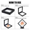 10pcs Square 3D Floating Display Case Display Frame Holder Box Case Stand Home Decoration(10Pcs-black,11x11x2cm) view 3