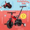 6 in 1 Toddler Bike, Toddler Tricycle for 2-7 Year Old,Kids Balance Bicycle with Training Wheels, Push Handle and Pedals, Kids Bicycle Folding Push Bike Toys for Boys Girls Birthday Gifts view 2