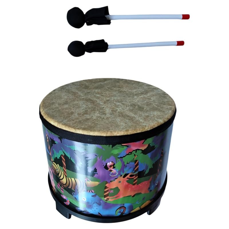 10-Inch Portable Bass Drum  Ethnic-Style Wooden Percussion Instrument for Beginners  Ideal for Music Education & Rhythm Practice (10 Inch Zebra)