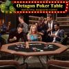 MilleLoom 8-Player Octagon Poker Table, Foldable Design with Collapsible Legs & Cup Holders, Professional Casino Quality for Texas Holdem and Blackjack Card Games view 2