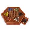 15-Inch Wooden Chinese Checkers Board Game Set  Classic Strategy Game with 72 Glass Marbles, Dual-Sided Storage Drawer, Family Board Games for Adults, Educational Travel and Indoor Game view 1
