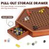 15-Inch Wooden Chinese Checkers Board Game Set  Classic Strategy Game with 72 Glass Marbles, Dual-Sided Storage Drawer, Family Board Games for Adults, Educational Travel and Indoor Game view 3
